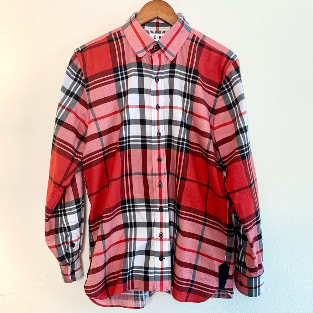 JC-RT Psychocandy Print Plaid Shirt